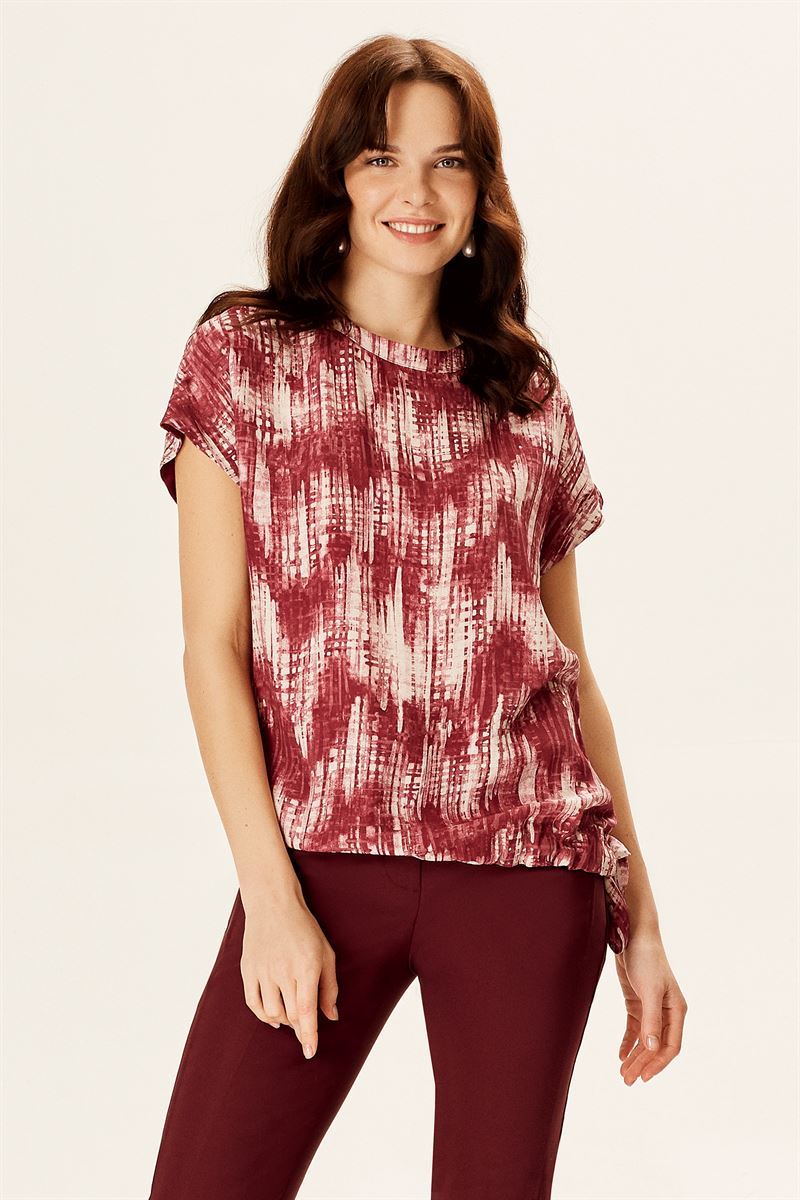 Düşük Kollu Batik Desen Bluz
