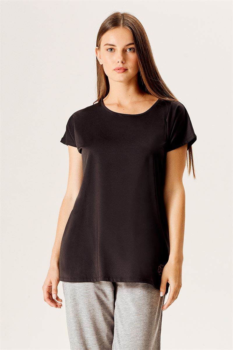 Kontrast Logo Baskılı T-Shirt