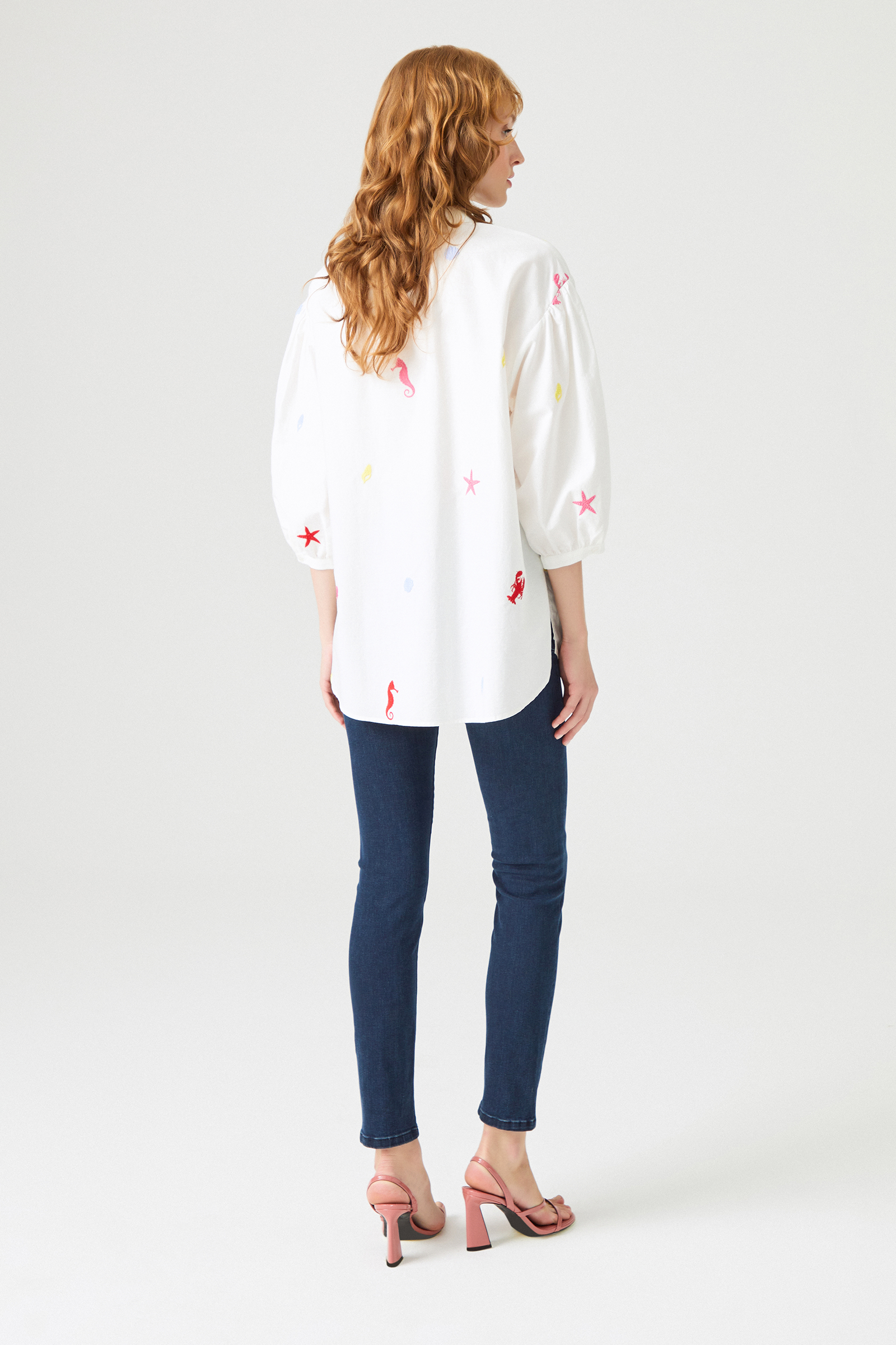 Nakışlı Poplin Gömlek