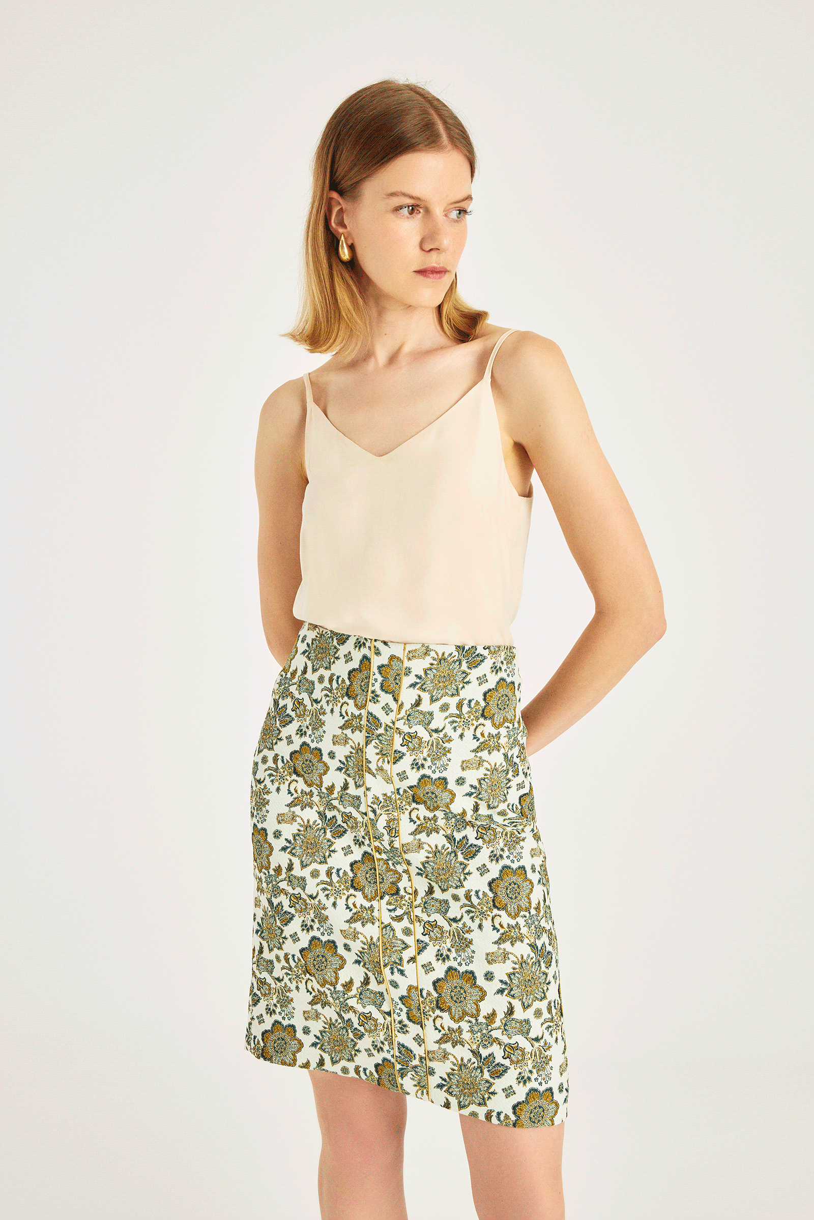 Jakarlı Klasik Etek Jakarlı Klasik Etek