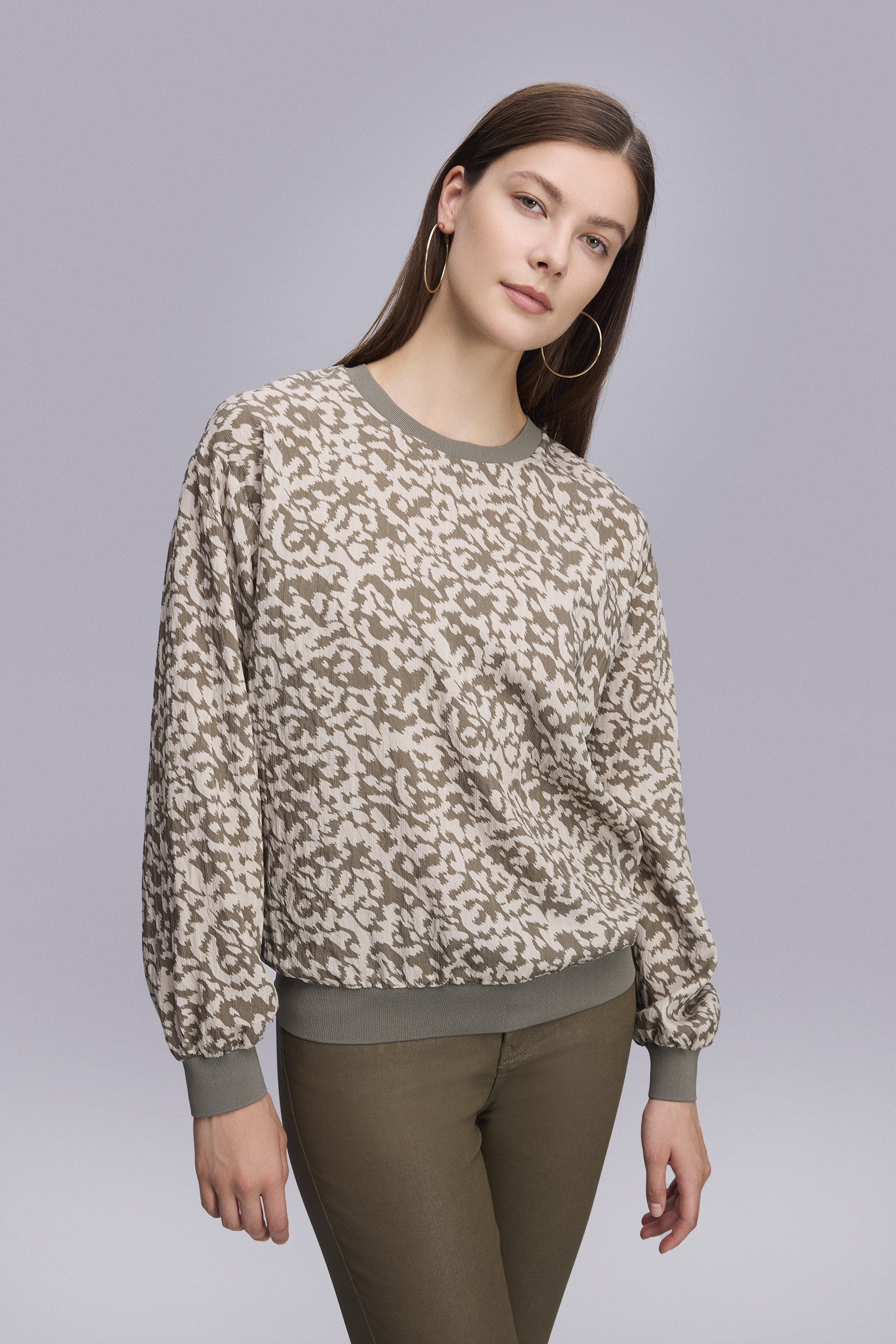 Uzun Kollu Kamuflaj Desen Bluz Uzun Kollu Kamuflaj Desen Bluz