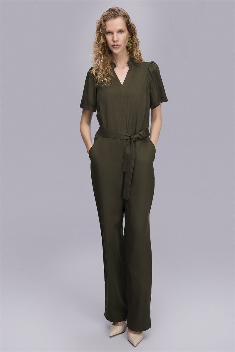 Yarım Kollu Haki Spor Tulum