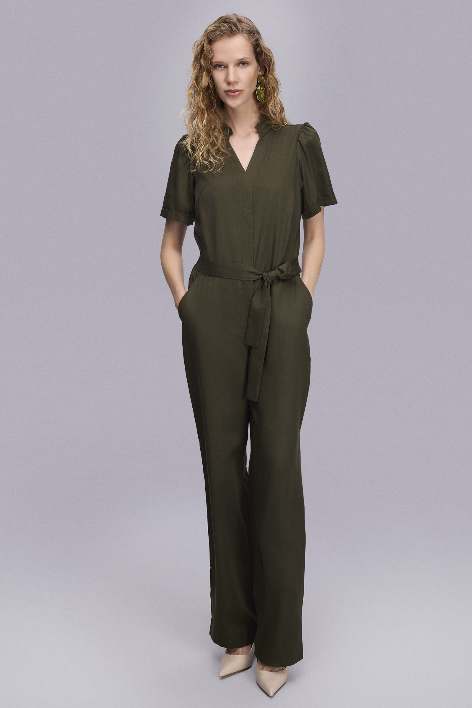 Yarım Kollu Haki Spor Tulum Yarım Kollu Haki Spor Tulum