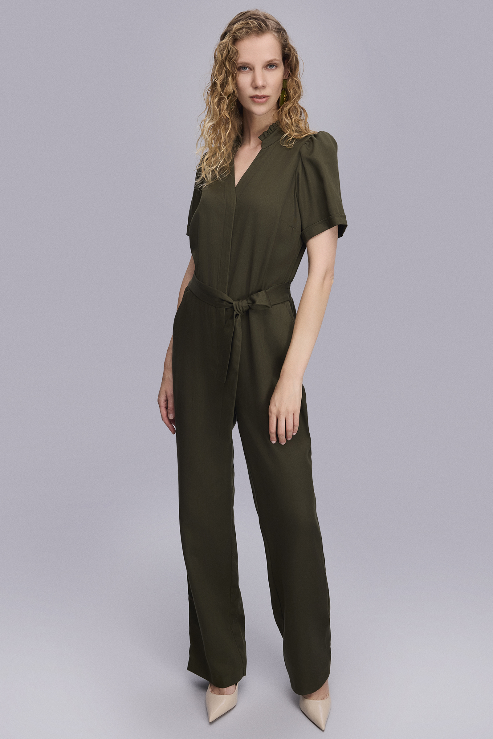 Yarım Kollu Haki Spor Tulum Yarım Kollu Haki Spor Tulum