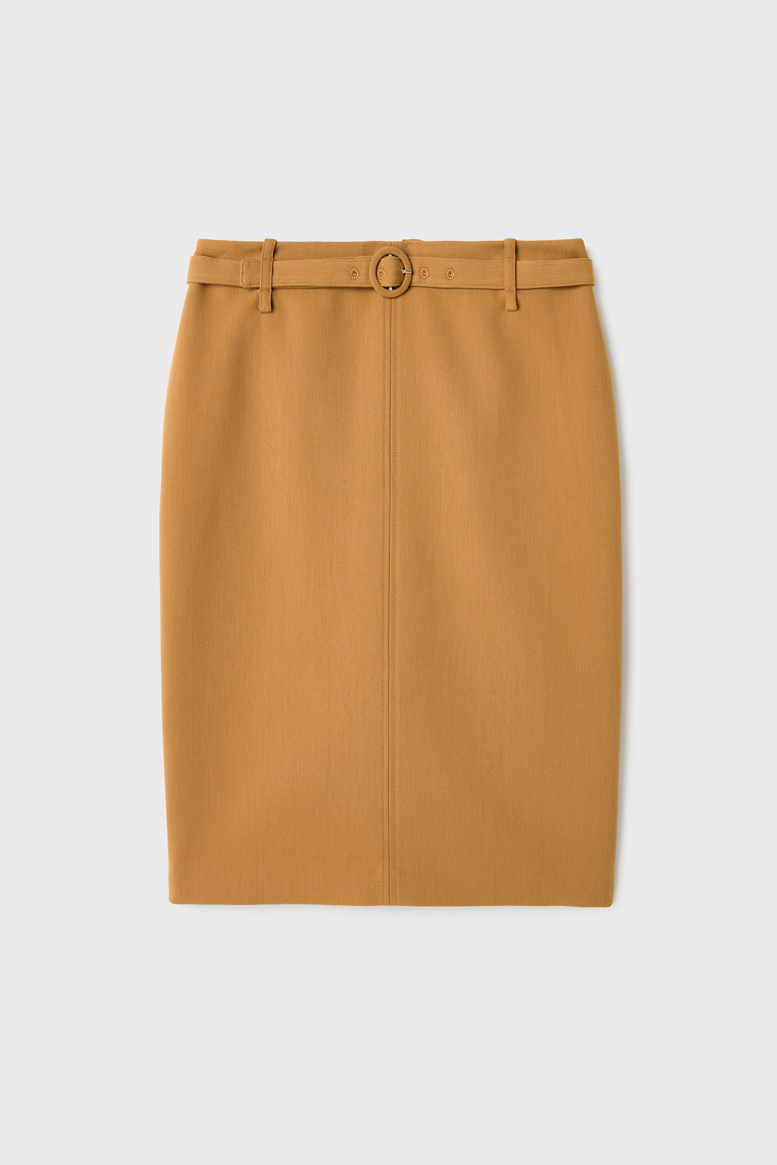 Beli Kemerli Diz Boy Yeşil Etek