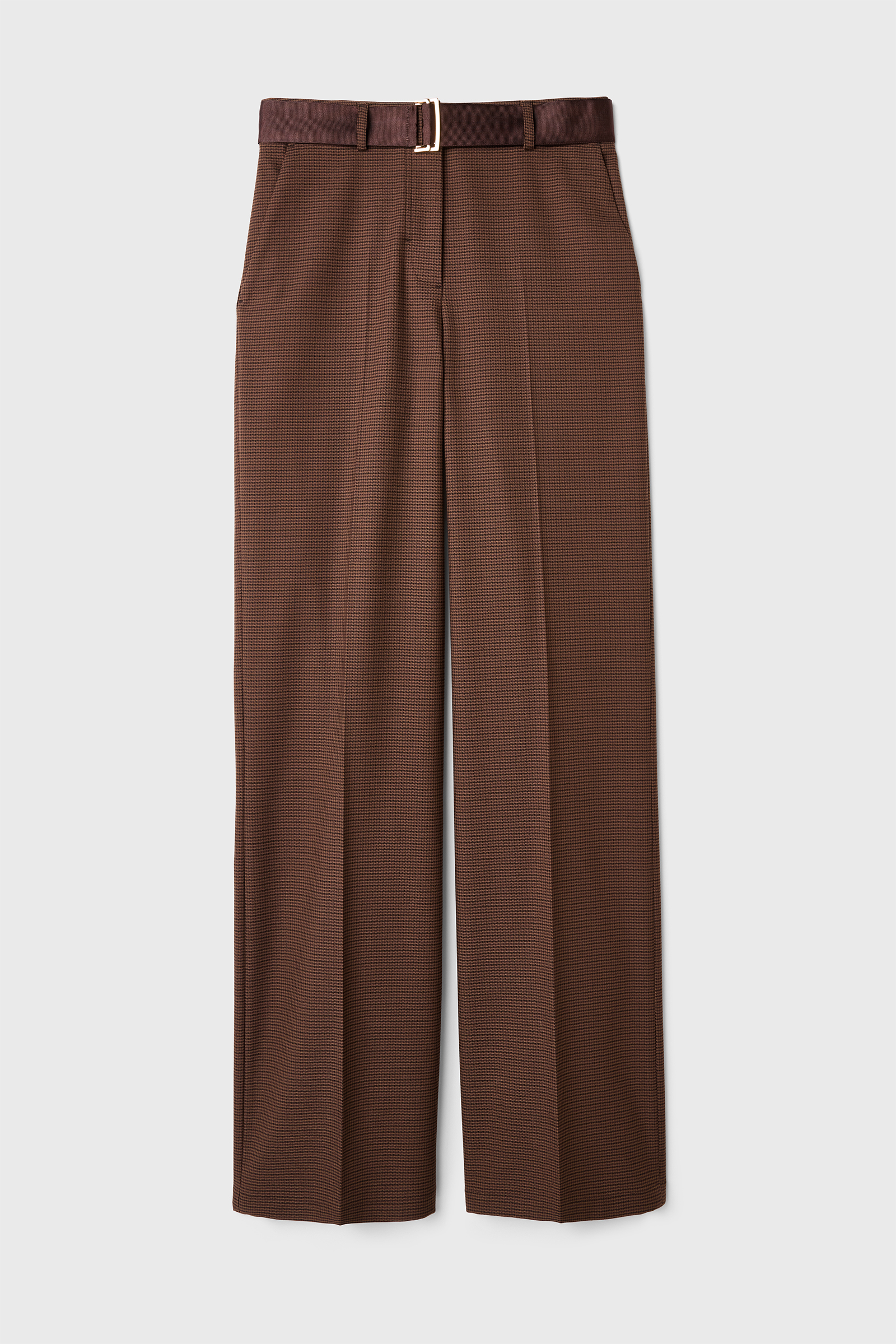 Beli Kemerli Boru Paça Kahve Pantolon Beli Kemerli Boru Paça Kahve Pantolon