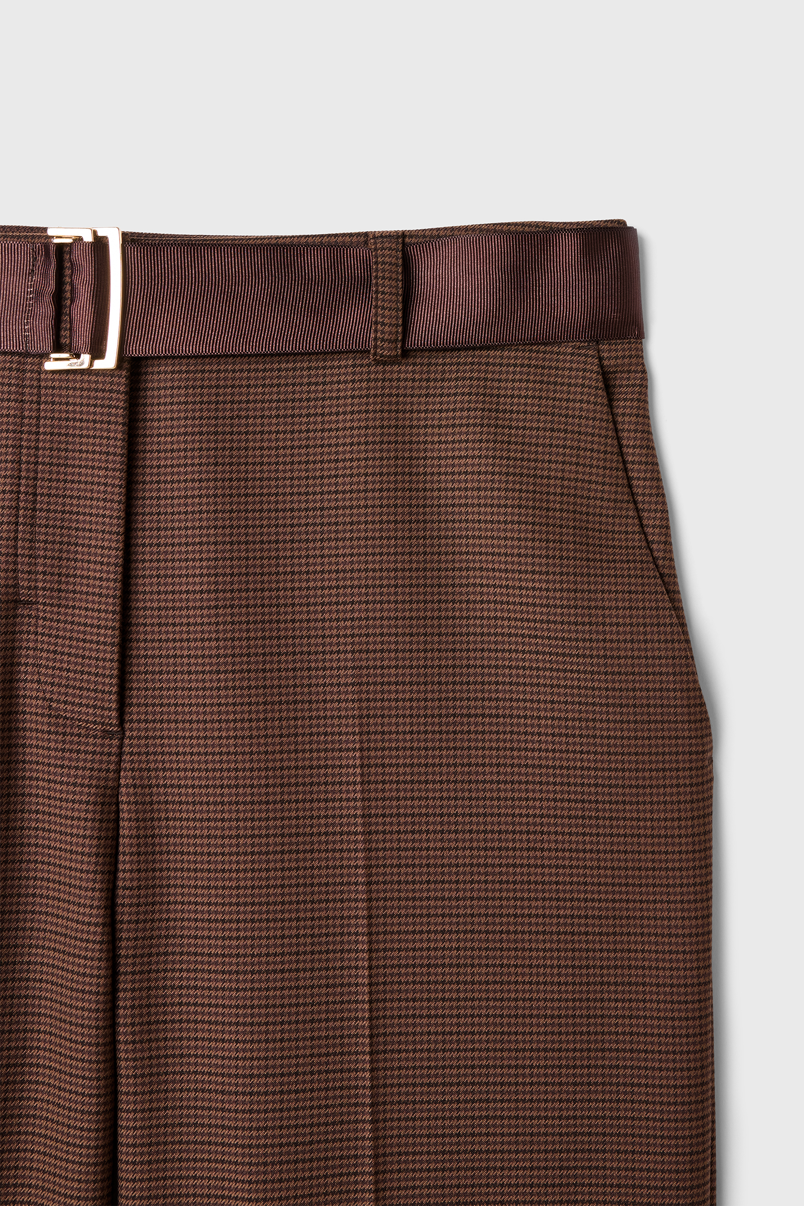 Beli Kemerli Boru Paça Kahve Pantolon Beli Kemerli Boru Paça Kahve Pantolon