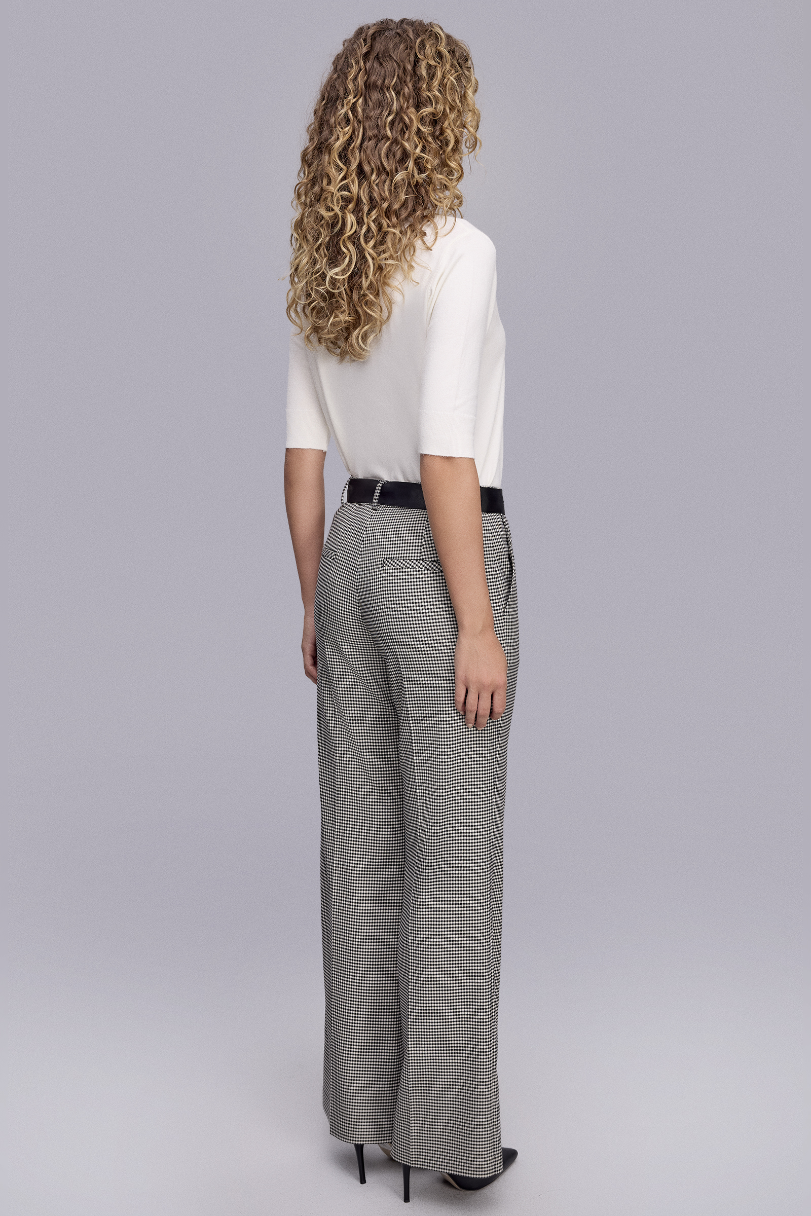 Beli Kemerli Boru Paça Kazayağı Pantolon Beli Kemerli Boru Paça Kazayağı Pantolon