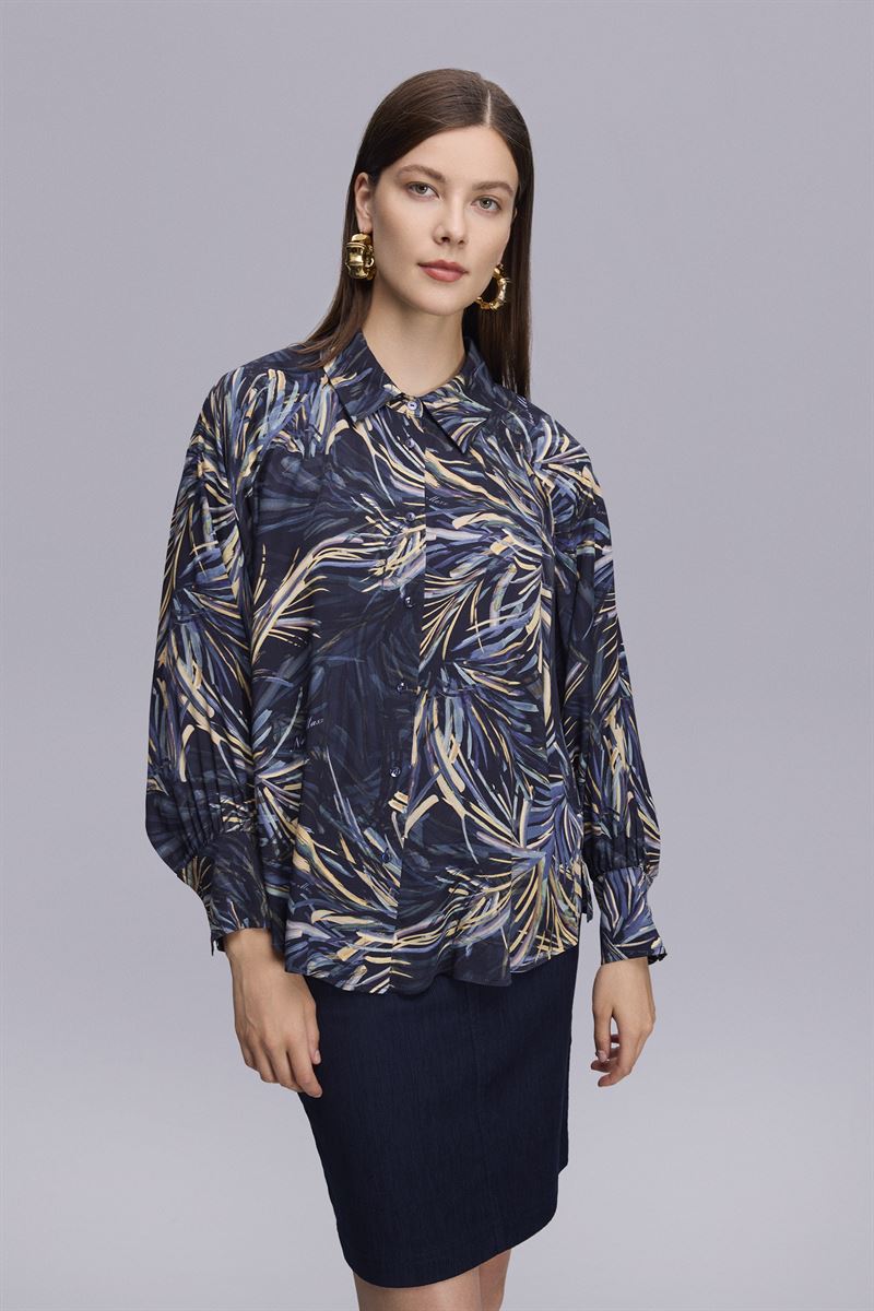 Geniş Kollu Desenli Gömlek