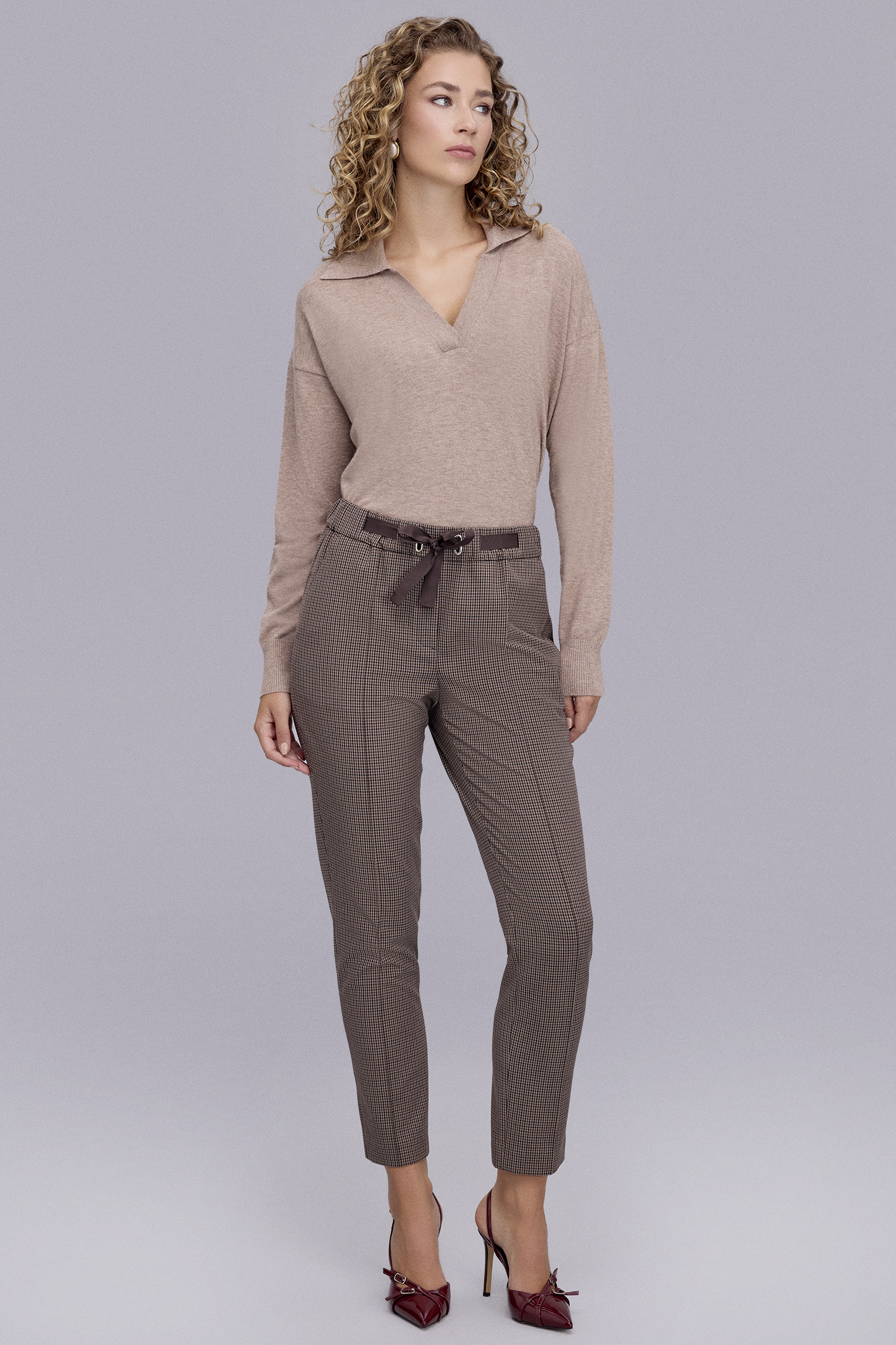 Beli Bağlamalı Havuç Form Kahve Pantolon Beli Bağlamalı Havuç Form Kahve Pantolon