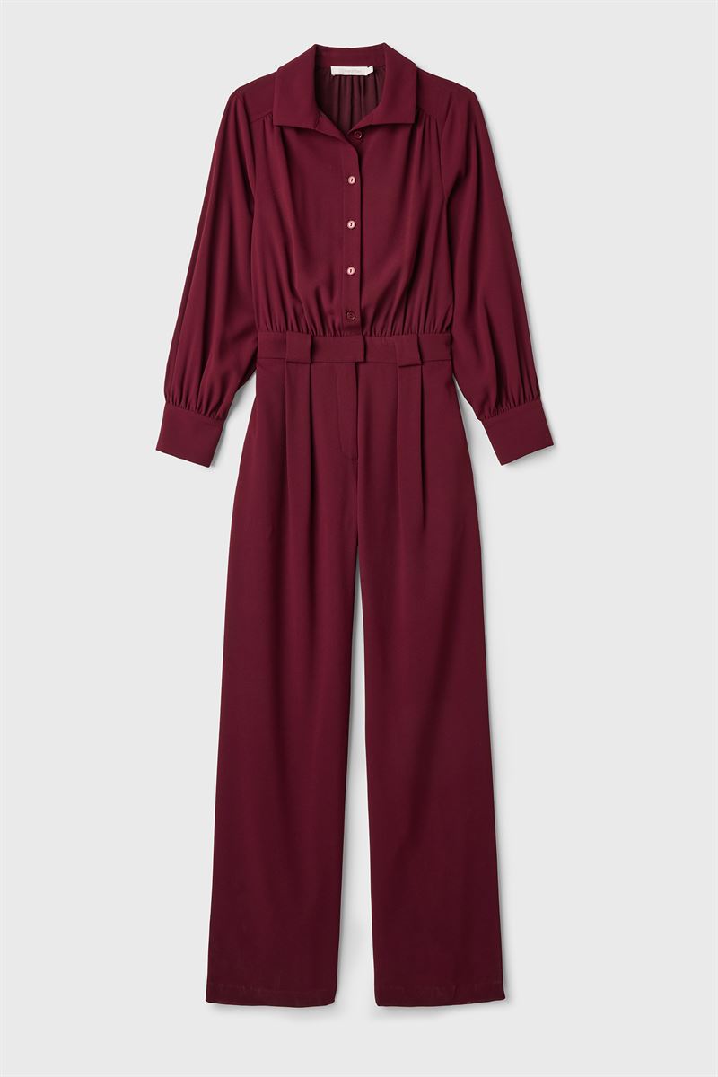 Uzun Kollu Bordo Tulum