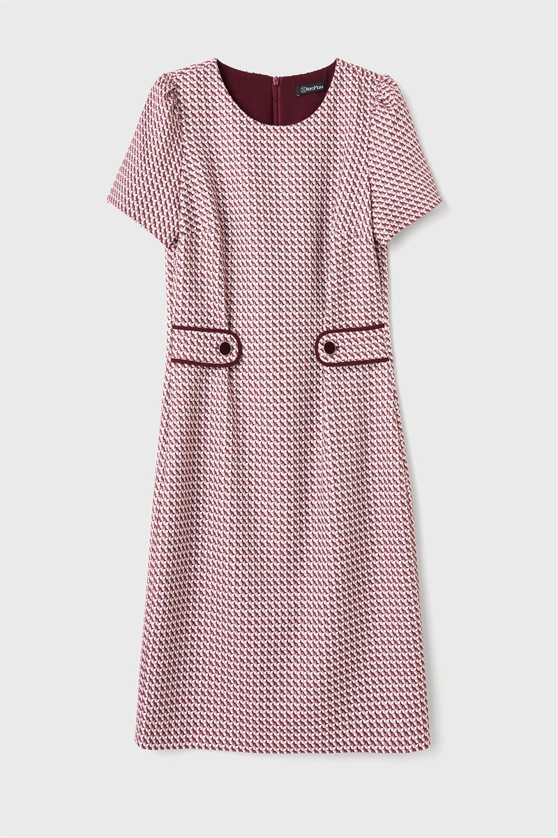 Yarım Kollu Jakarlı Elbise