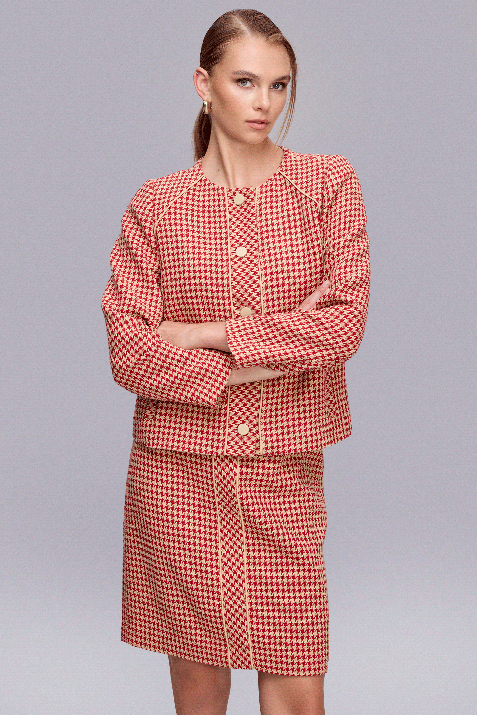 Kazayağı Desen Tüvit Ceket Kazayağı Desen Tüvit Ceket