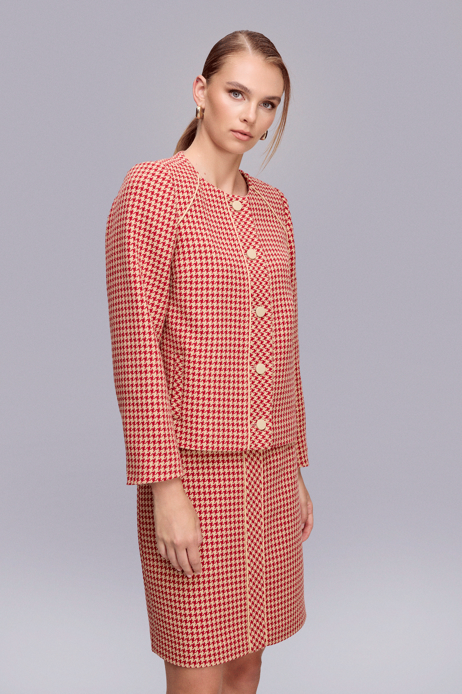 Kazayağı Desen Tüvit Ceket Kazayağı Desen Tüvit Ceket