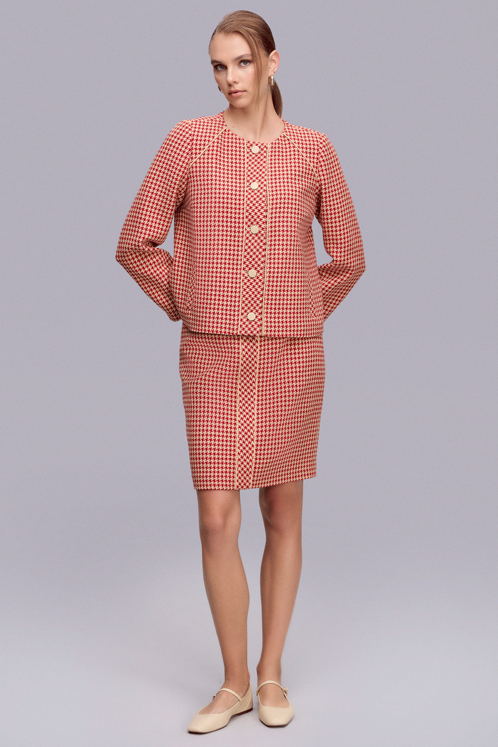 Kazayağı Desen Tüvit Ceket Kazayağı Desen Tüvit Ceket