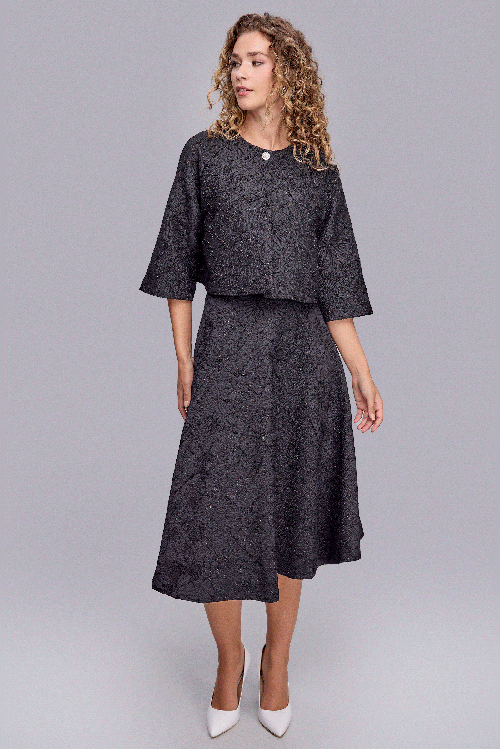 Siyah Dokulu Şık Ceket Siyah Dokulu Şık Ceket